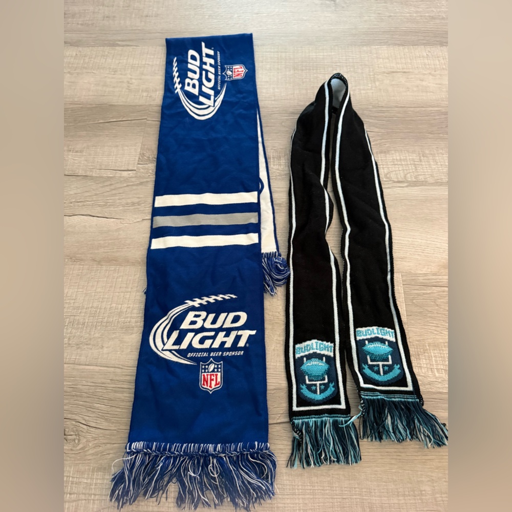 Bud Light Blue and Black Scarf Set